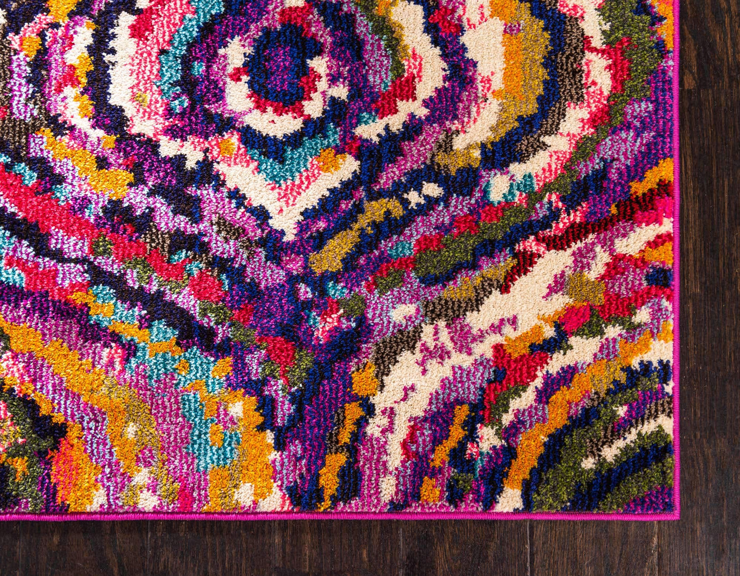 Unique Loom Estrella Collection Colorful, Abstract, Geometric, Gradient, Modern Area Rug (3' 3 x 5' 3 Rectangular, Multi/Pink)