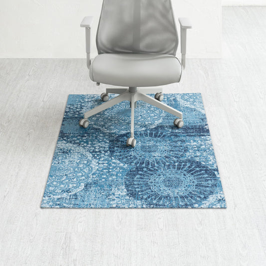 Anji Mountain Rug'd Office Chair Mat for Carpet & Hardwood Floor - Jacquard Woven, Anti-Slip Backing, Low Pile, Floor Protector Desk Chair Mat, Office Rugs for Rolling Chairs (Maldives - 36" x 48")