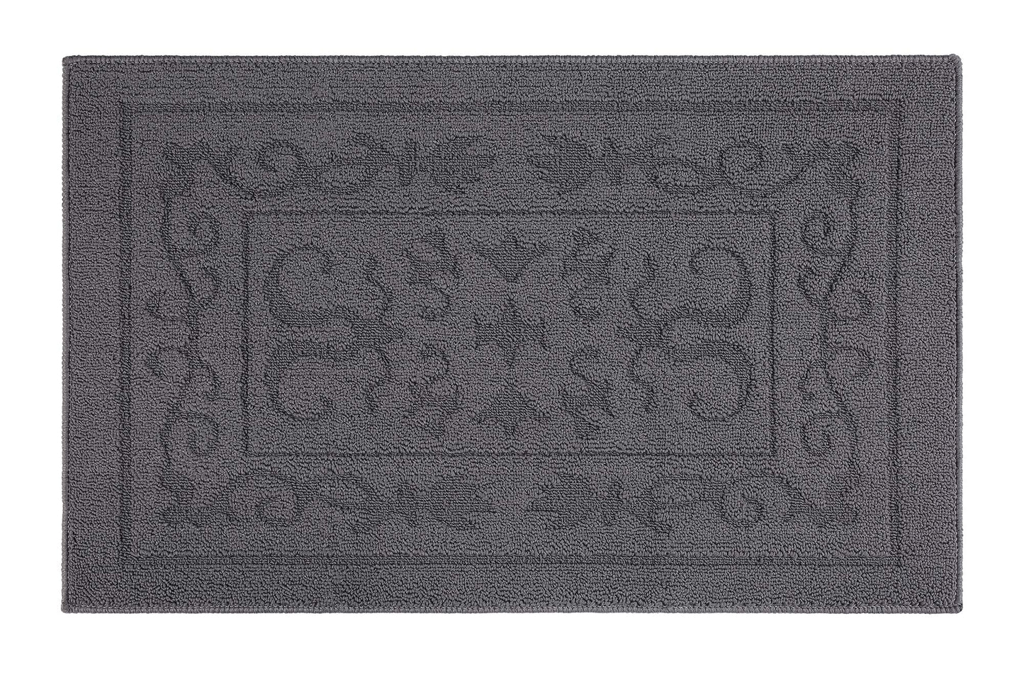 FONEYI Indoor Door Mat for Entryway 24" x 36", Absorbent Dirt Trapper Doormat with Non-Slip Backing, Low Profile Washable Entry Rug for Front Door, Muddy Shoes & Dog Paws, Grey