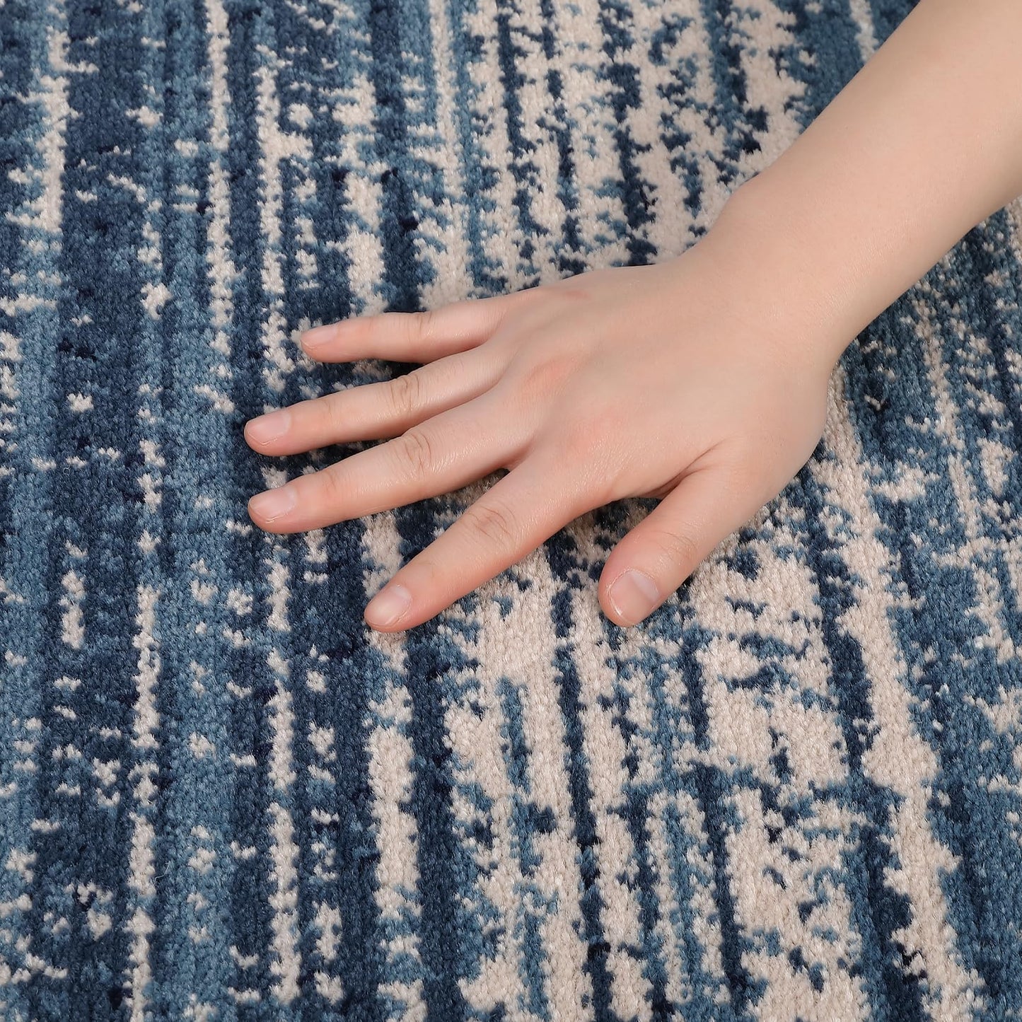 dainslef Abstract Runner Rug 2x6 Hallway Runner Rug Modern Ombre Entryway Runners Low Pile Thick Carpet Contemporary Non-Shedding Long Rugs for Bathroom Bedroom Kitchen Laundry Floor Mat Ombre Blue