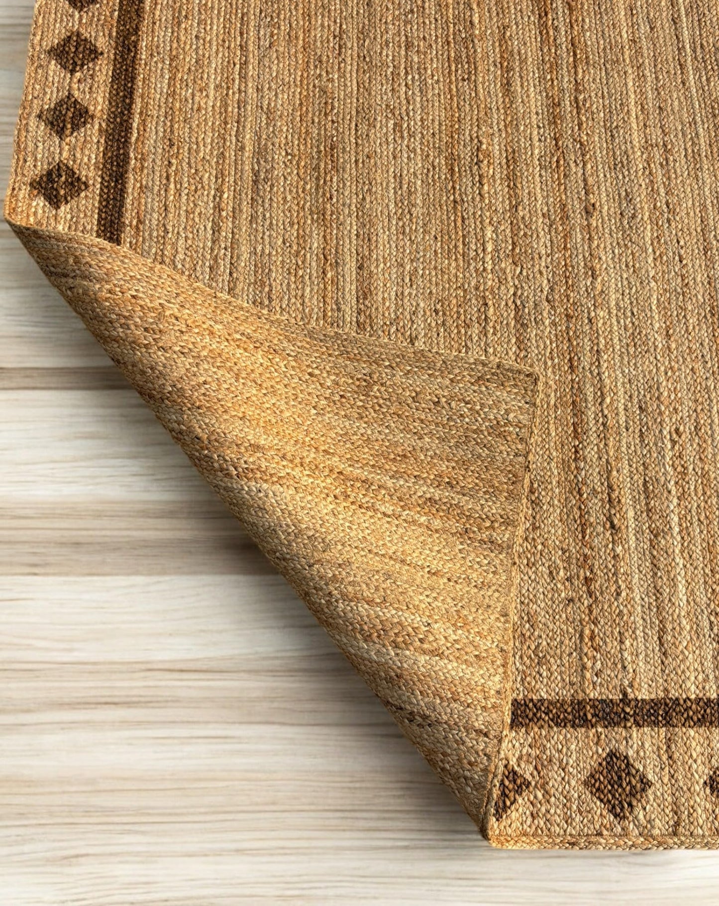 MAARSA WEAVES Hand Crafted Natural Jute Area Rug, 100% Jute, Rectangular, Handmade, Flat Woven, Low Pile