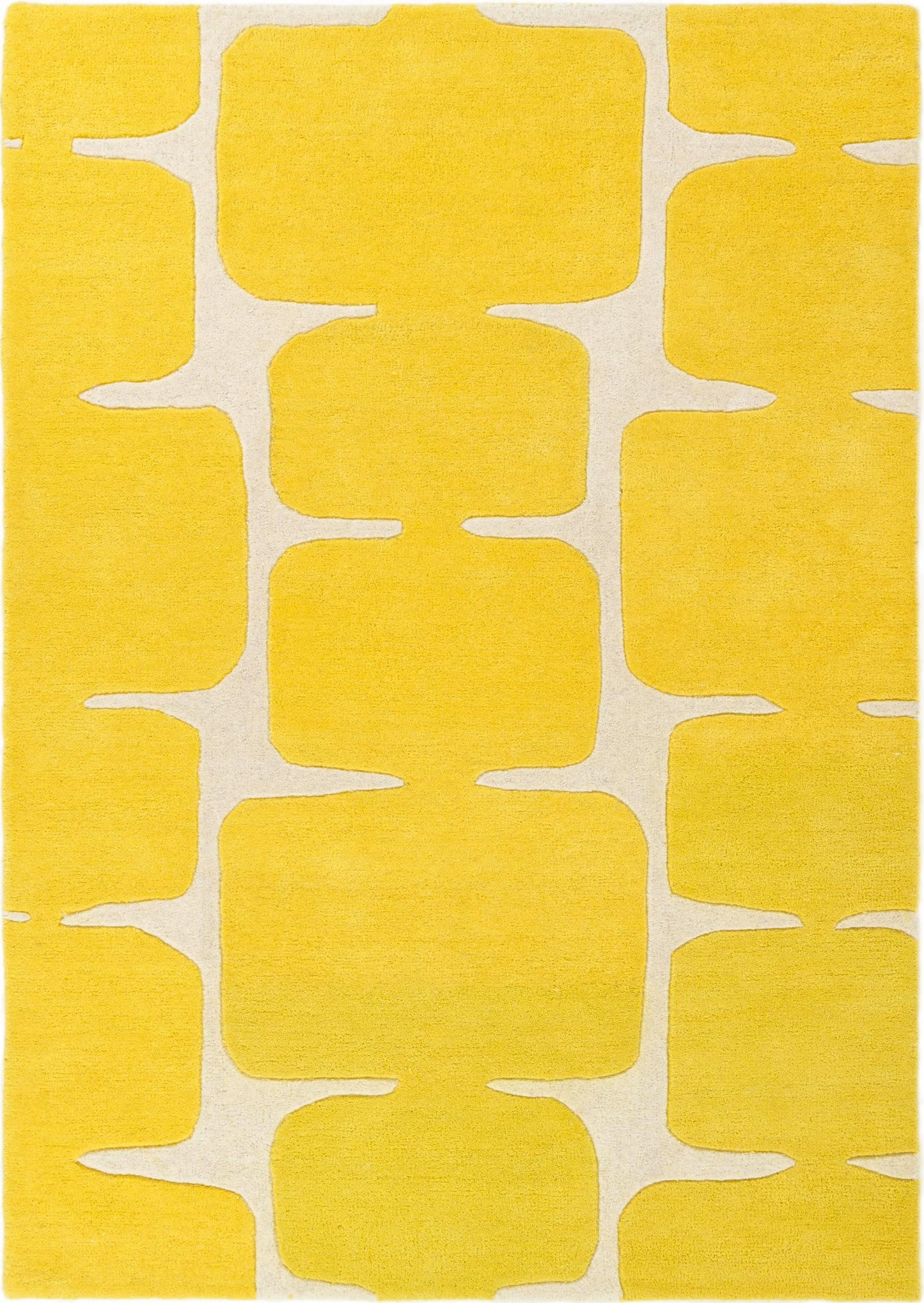 Restoration and Renovation Modern Wool Area Rug - Contemporary Abstract Geometric Design, Thick & Soft Hand-Tufted Carpet - Ideal for Indoor Decor in Living Room, Bedroom (Honey, 5' x 8')