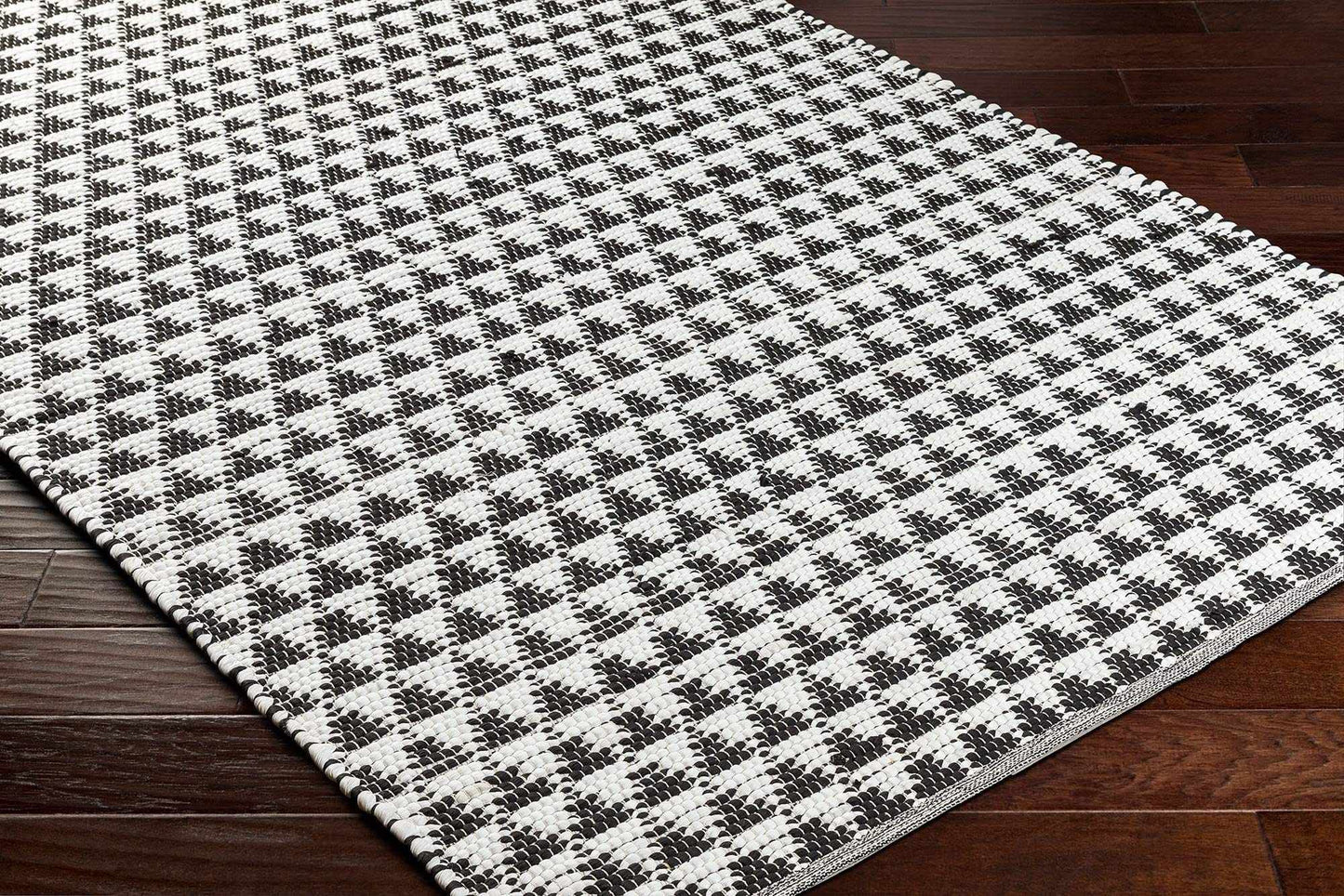 Hauteloom Liora Recycled Material Area Rug - Geometric Triangle Striped Diamond - Contemporary Modern Minimalist Scandinavian Farmhouse - Rose Cream, Dark Purple, Dark Gray, Black, White - 27" x 45"
