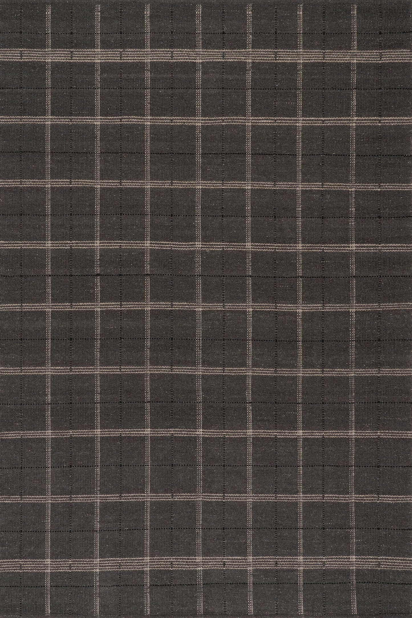 Rugs USA x Nate Berkus Downing Plaid Wool Cozy Area Rug, 6' x 9', Black