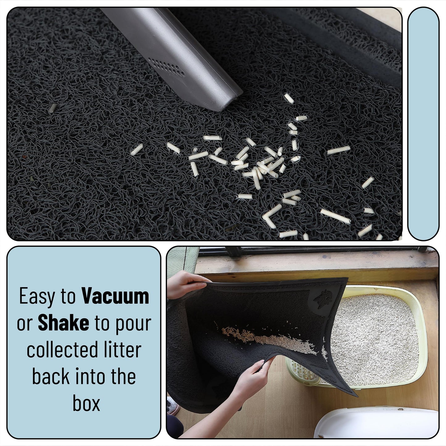 Mr. Pen- Large Cat Litter Mat, 23”x 35”, Black Cat Litter Box Mat