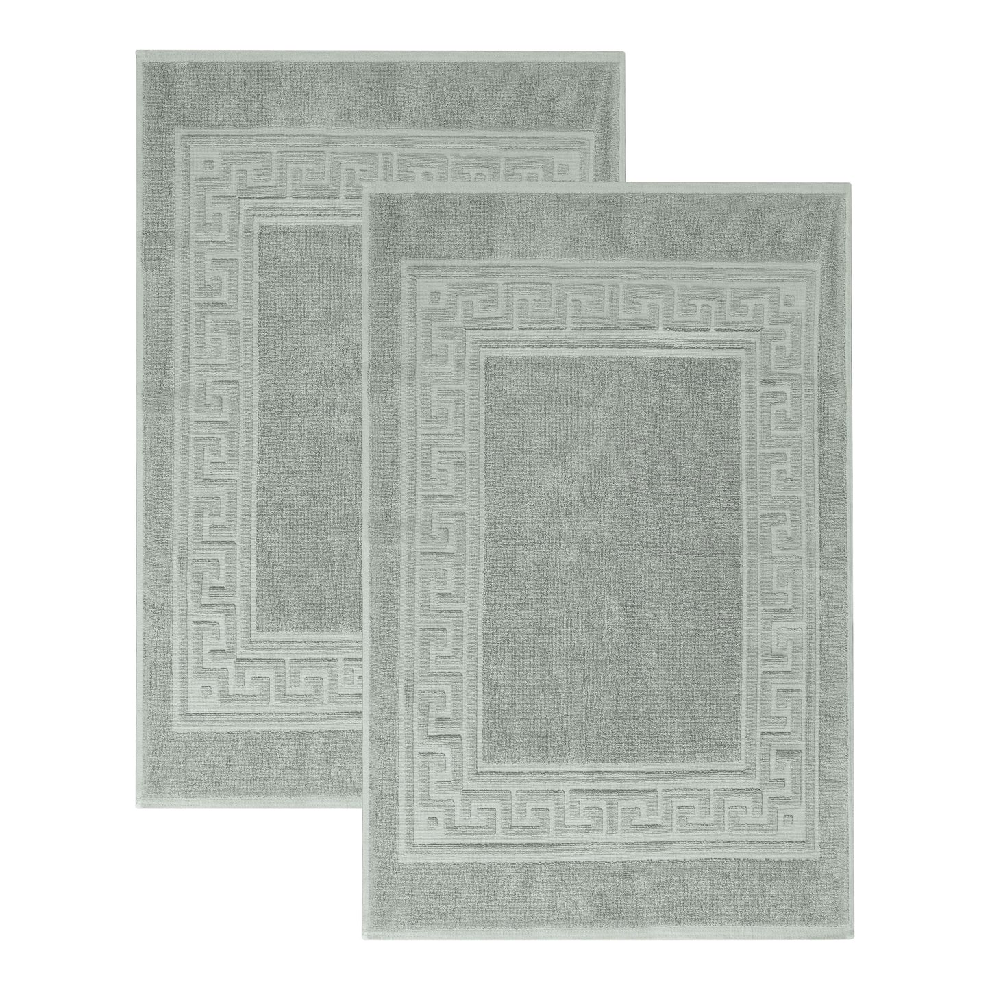 Superior Heavyweight Cotton Bath Mats, Bath Rugs For Bathroom Accessories, Washable Rug For Shower, Bath, Toilet, Modern Decor, No Backing, Luxury Hotel And Spa Quality, Set of 2, 22" x 35", Sage