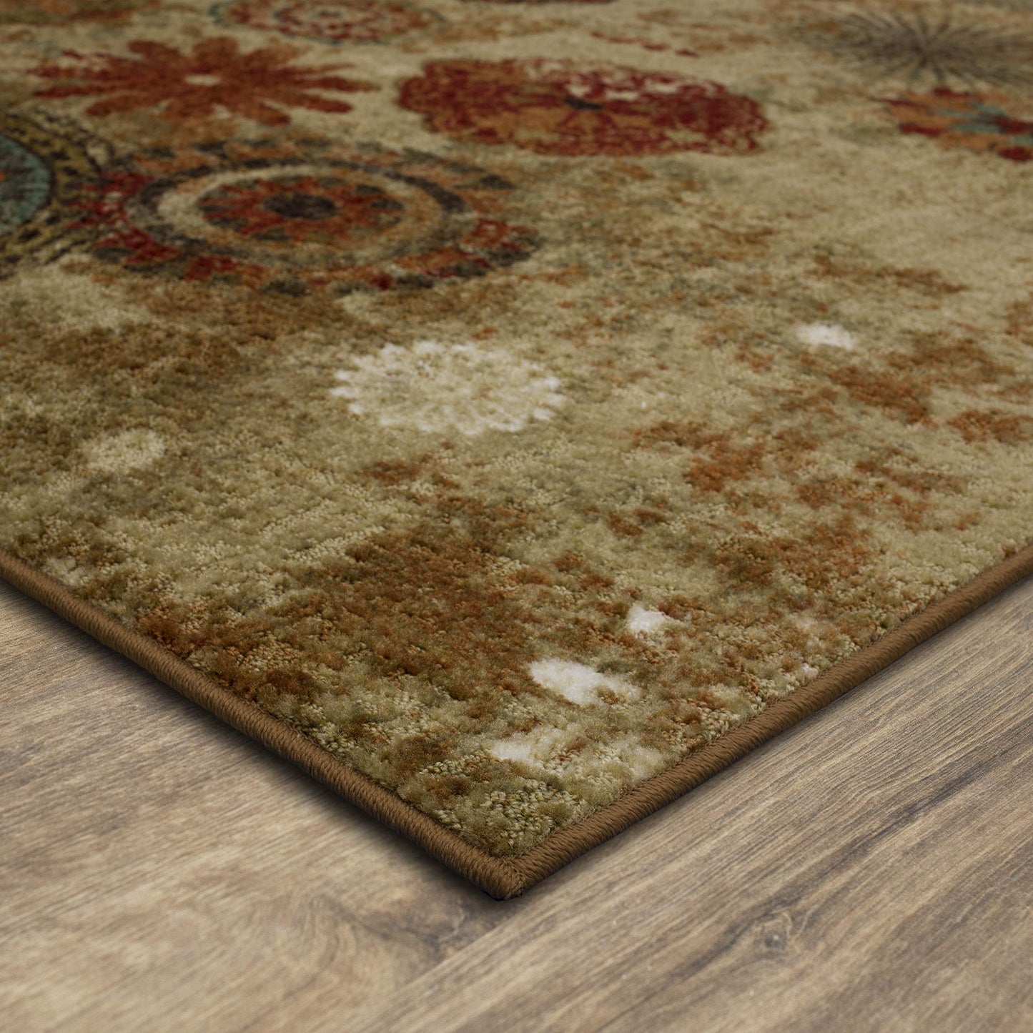 Mohawk Home Caravan Ornamental Floral Medallion 5' x 8' Area Rug - Orange - Perfect for Living Room, Dining Room, Office