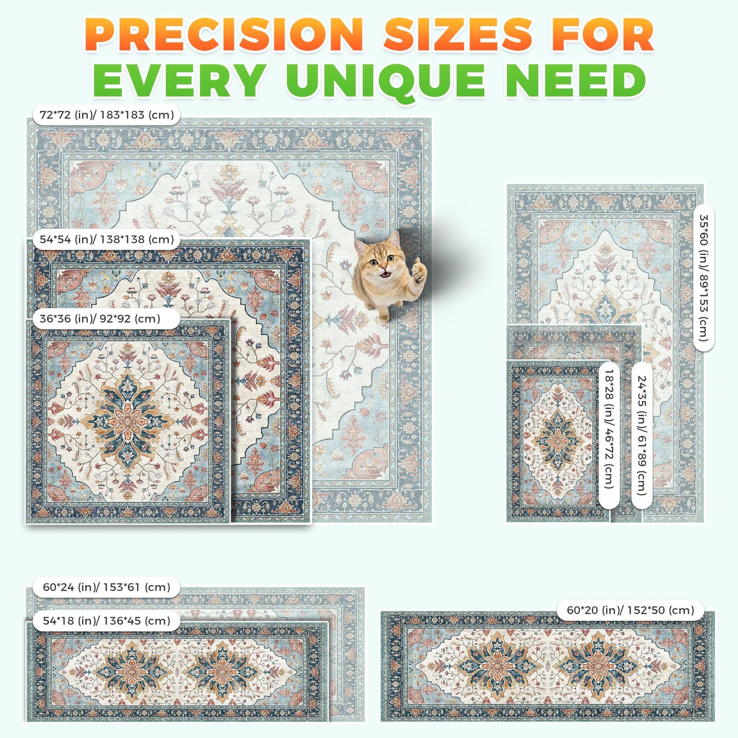 Hompet Cat Litter Mat 2 Pack, 18x28 Machine Washable Trapping Mats for Cats, Super Absorbent & Urine-Proof Cat Litter Box Mat for Floor, Waterproof & Non Slip Kitty Litter Rug