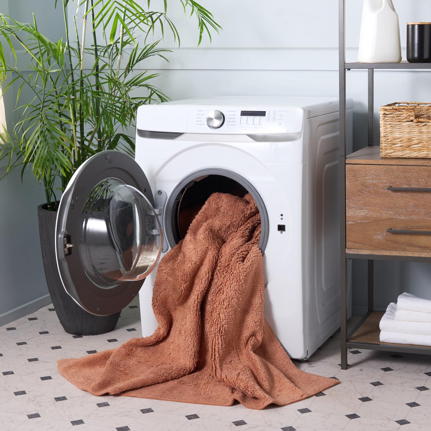 SAFAVIEH Washable Rug Easy Care Collection - 5' x 8', Rust, Handmade Cotton, Easy to Clean, Ideal for Living Room, Bedroom, Dining Space (ECR224P)