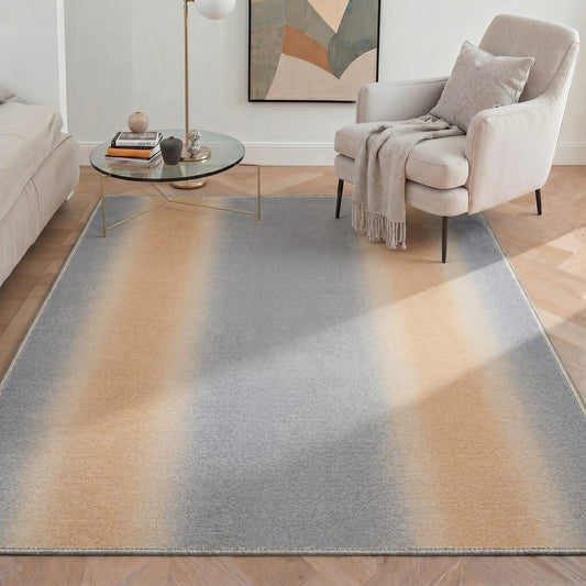 BEIMO 5X7 Area Rugs Minimalist Gradient Stripes Rug, Low Pile Non Slip Machine Washable Indoor Rug for Living Room Bedroom Dining Room Home Office, Muted Gray