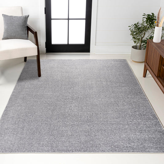 JONATHAN Y Haze Solid Low-Pile Gray Indoor Area Rug 3x5, Coastal,Bohemian,Minimalist,Classic, Easy-Cleaning for Living Room,Bedroom,Kitchen,Pet Friendly,Non-Shedding (SEU100A-3)