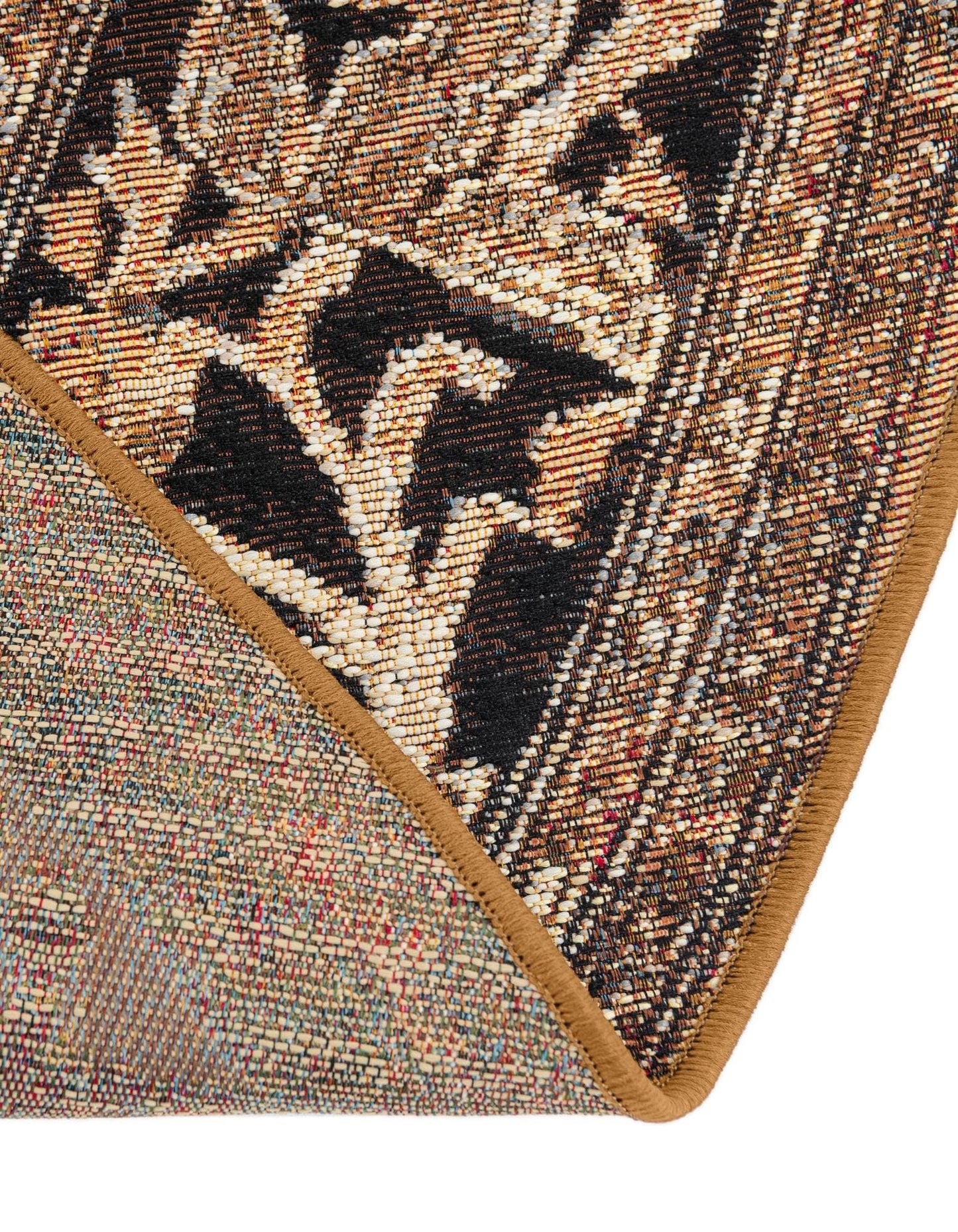 Rugs.com - Outdoor Traditional Rug – 4 Ft Round Multi Indoor/Outdoor Rug – Weather-Resistant Flatweave for Patios, Decks, and Porches