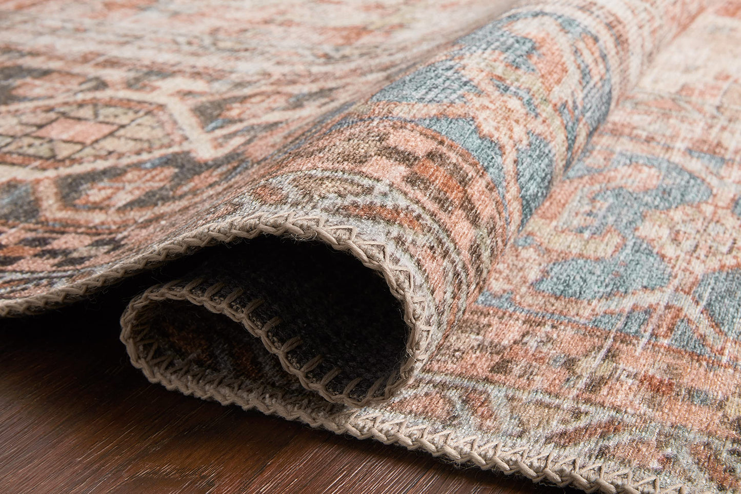 Loloi Loren Collection LQ-15 Terracotta/Sky 8'-4" x 11'-6" Area Rug
