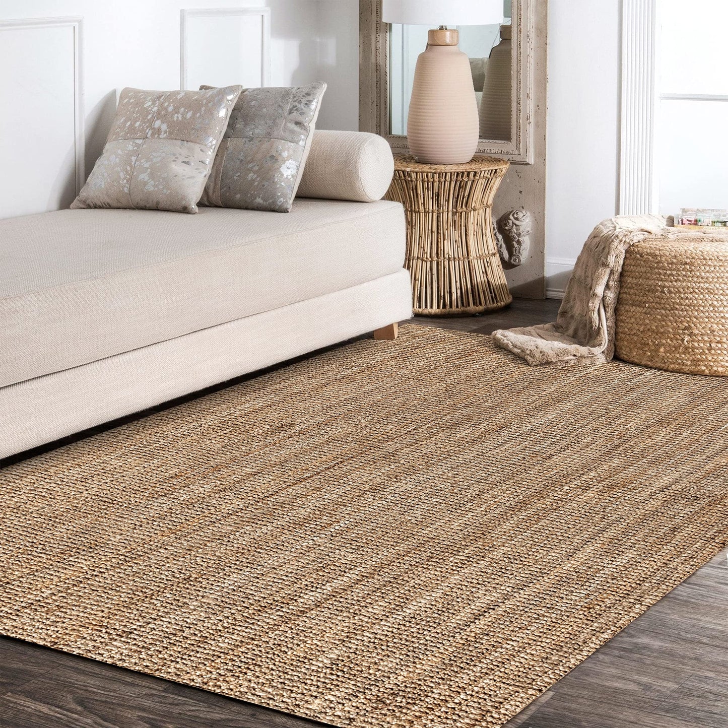 JONATHAN Y Pata Hand Woven Chunky Jute Natural Indoor Area Rug, 4x6, Bohemian, Rustic, Cottage, Easy-Cleaning for Living Room, Bedroom, Kitchen, Non-Shedding (NRF102A-4)