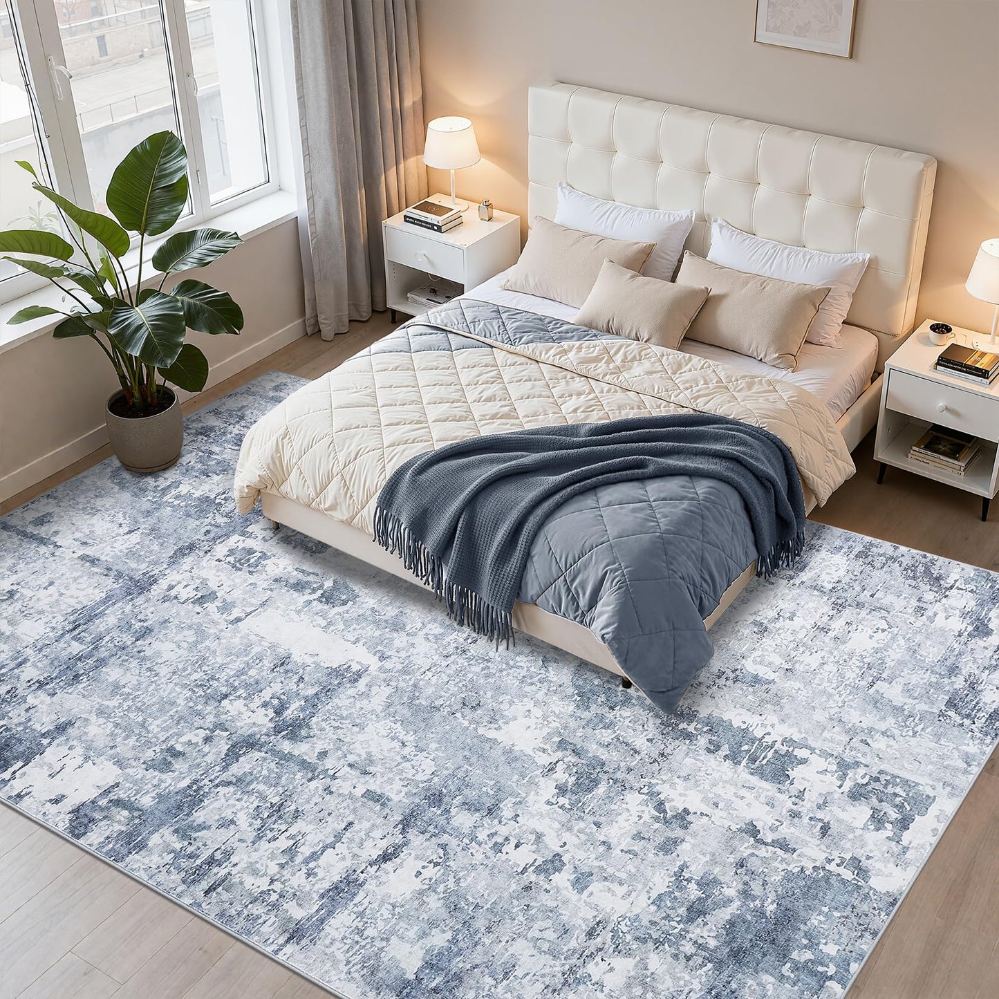 GarveeHome Large Area Rugs 10x14 for Living Room, Abstract Washable Rug Modern Non Slip Floor Mat Carpet Indoor Thin Accent Rug for Bedroom Dining Room Playroom Nursery Home Decor