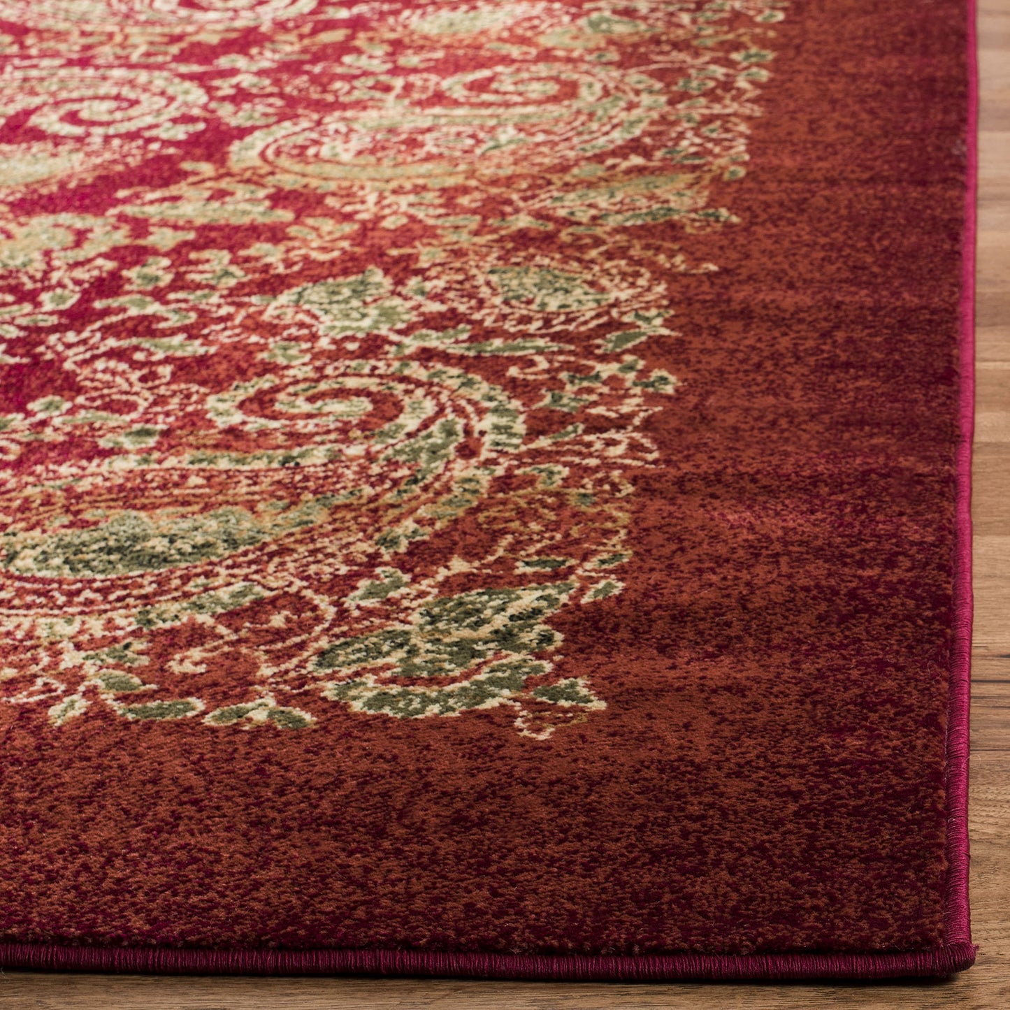 SAFAVIEH Lyndhurst Collection Area Rug - 8' x 11', Red & Multi, Traditional Paisley Design, Non-Shedding & Easy Care, Ideal for High Traffic Areas in Living Room, Bedroom (LNH224B)
