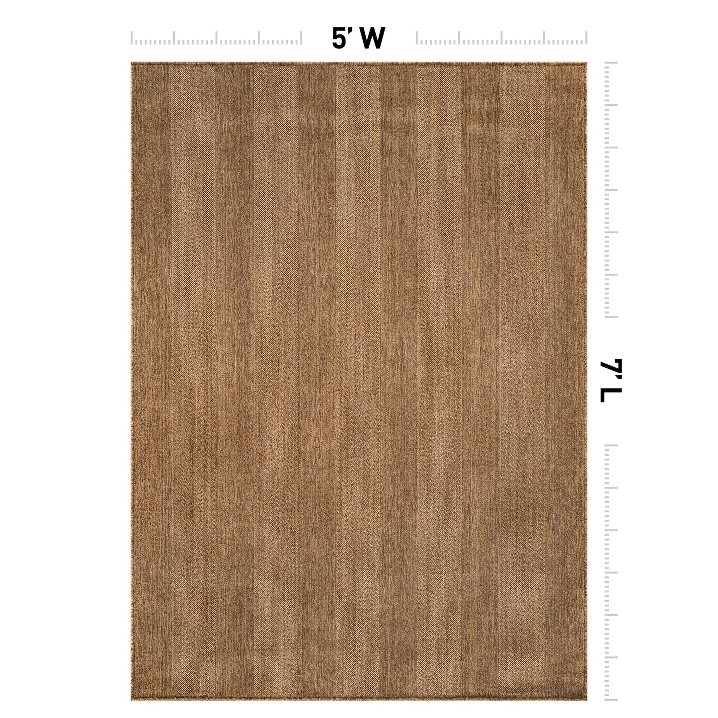 Rugshop Striped Indoor Outdoor Flat Woven Area Rug,Natural Jute-Style,Easy-Care Patio Rug for Backyard Porch Deck Balcony, 5' x 7' Natural/Jute