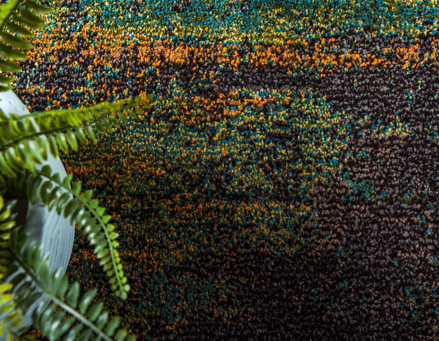 Unique Loom Jardin Collection Colorful, Vibrant, Abstract Watercolor Area Rug (9' 0 x 12' 0 Rectangular, Multi/ Orange)