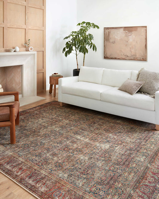 Loloi Wynter Collection WYN-09 Onyx/Multi 5'-0" x 7'-6" Area Rug, .13" Thick, Area Rug, Soft, Durable, Printed, Vintage Inspired, Low Pile, Non-Shedding, Easy Clean, Living Room Rug