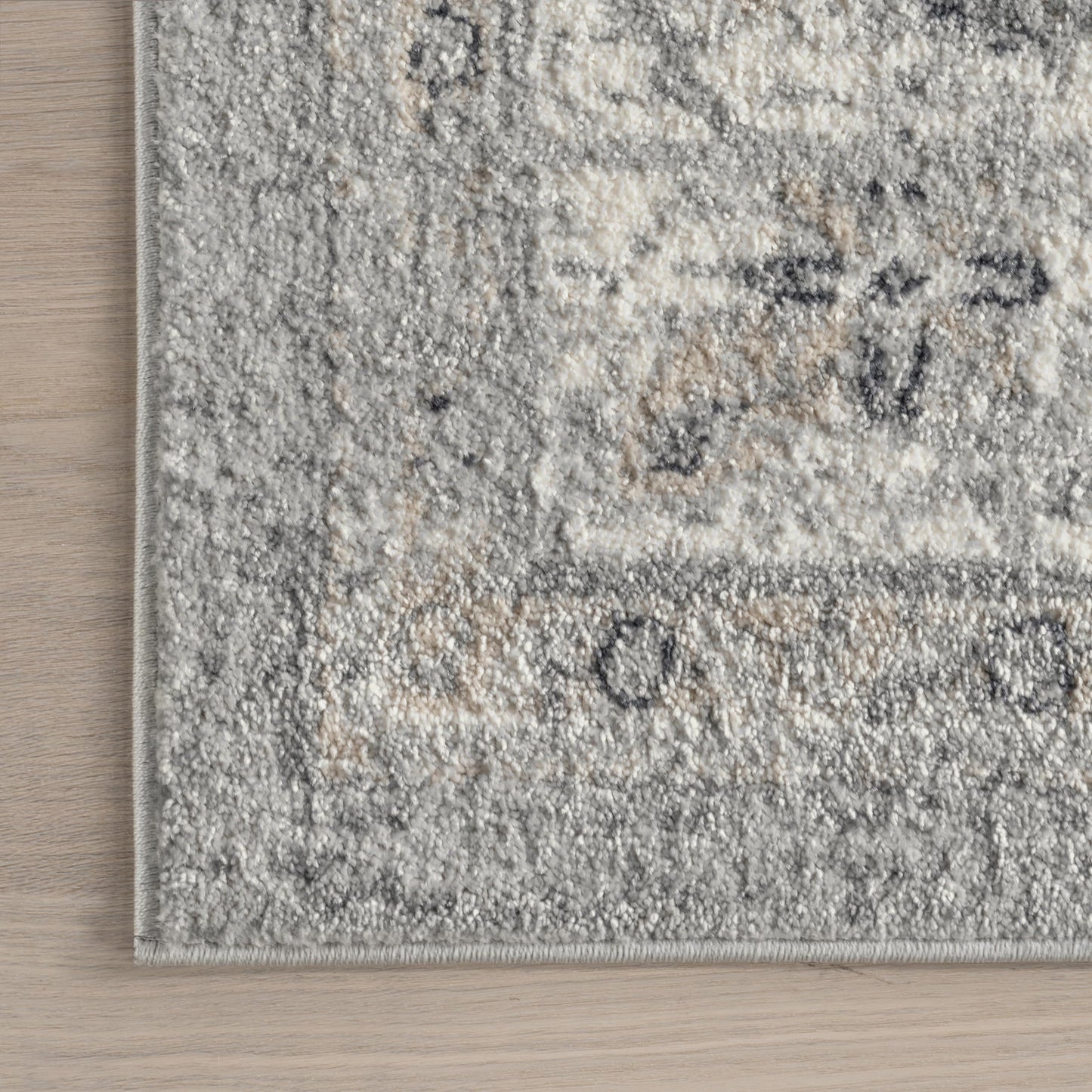 Nuloom Gena Light Grey/Ivory, 4' x 6', Distressed Medallion, Soft and Cozy, High Traffic, Stain Resistant, Easy Clean, Durable Area Rug for Bedroom, Living Room, Dining Space, Den, Foyer, Entryway