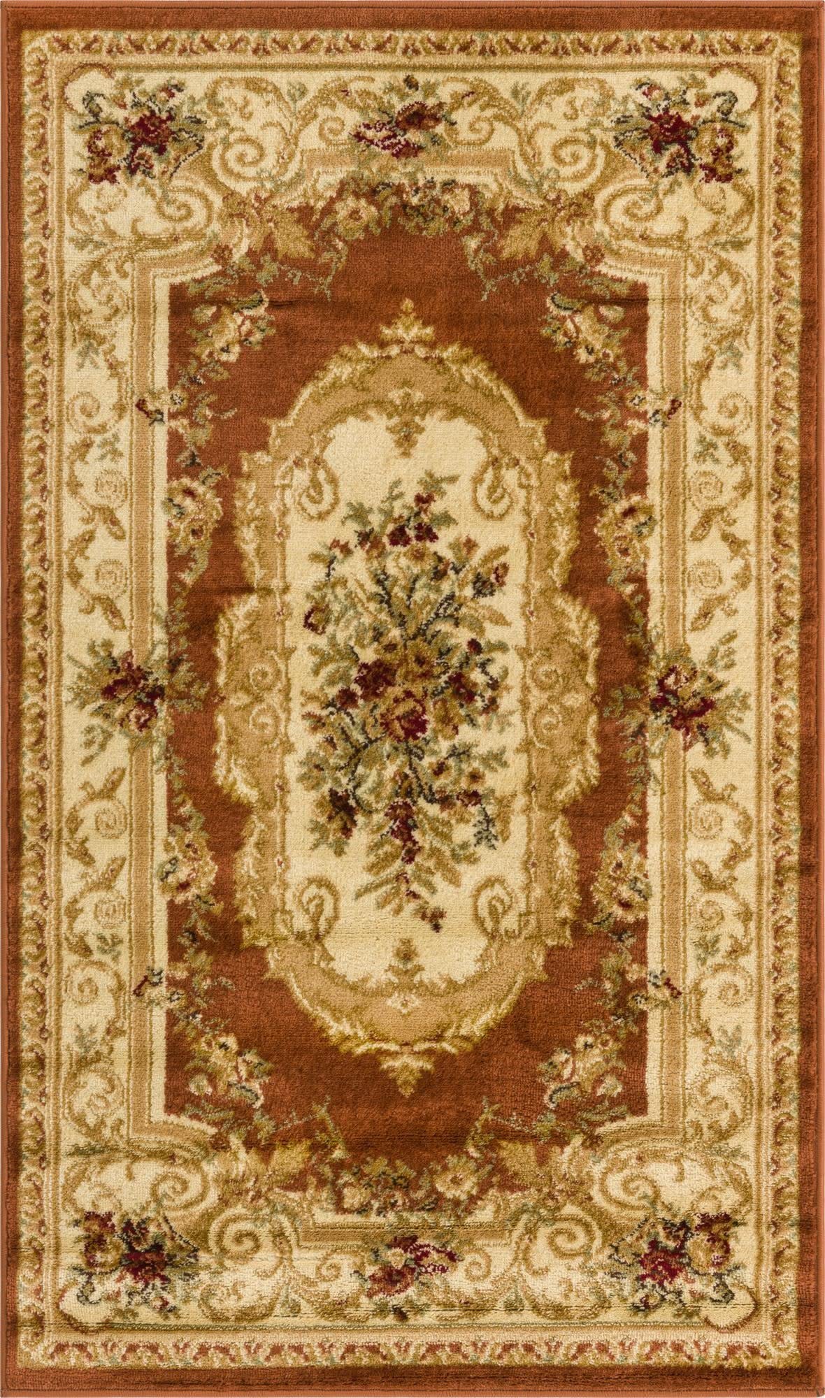 Unique Loom Versailles Collection Area Rug - Henry (3' 1" x 5' 3" Rectangle Brick Red/Brown)