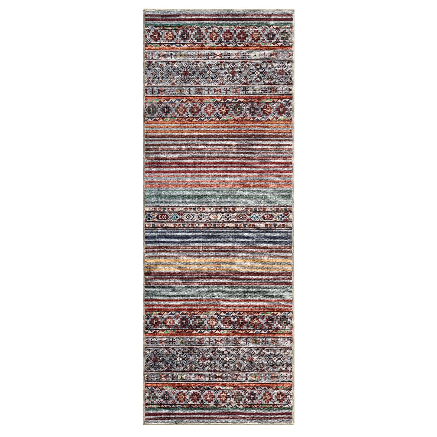 Keen Home Design 30"x84" Rug - Machine Washable Runner Rug with Non-Slip Backing, Ideal for Hallway, Entryway, Kitchen, Laundry Room - Vintage, Easy Clean, Durable, Low Pile Rug - (2'6" x 7')