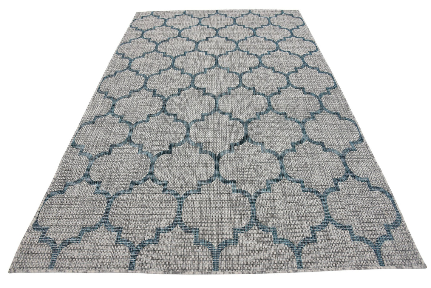 Unique Loom Outdoor Trellis Collection Area Rug (5' 3" x 8' Rectangle, Gray/ Ivory)
