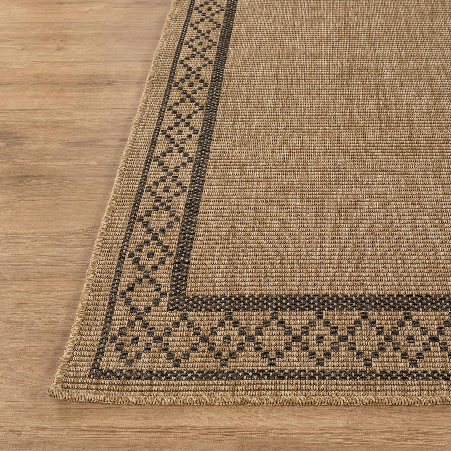 Luul Home Easy Jute Rugs 5x7 Frame Natural Color Living Room Indoor Outdoor Area Rug for Patio and Kitchen Rug High Traffic Washable Easy to Clean Solid Boho Woven Design Carpet (5 x 7)