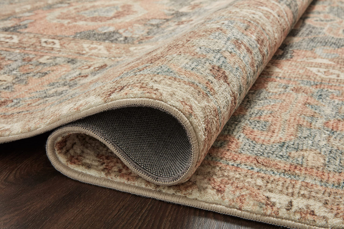 Loloi Margot Collection MAT-03 Ocean/Spice 7'-6" x 9'-6" Area Rug feat. CloudPile, No-Shed Easy Clean Large Patterned Area Rug for Living Room, Bedroom, Dining Area