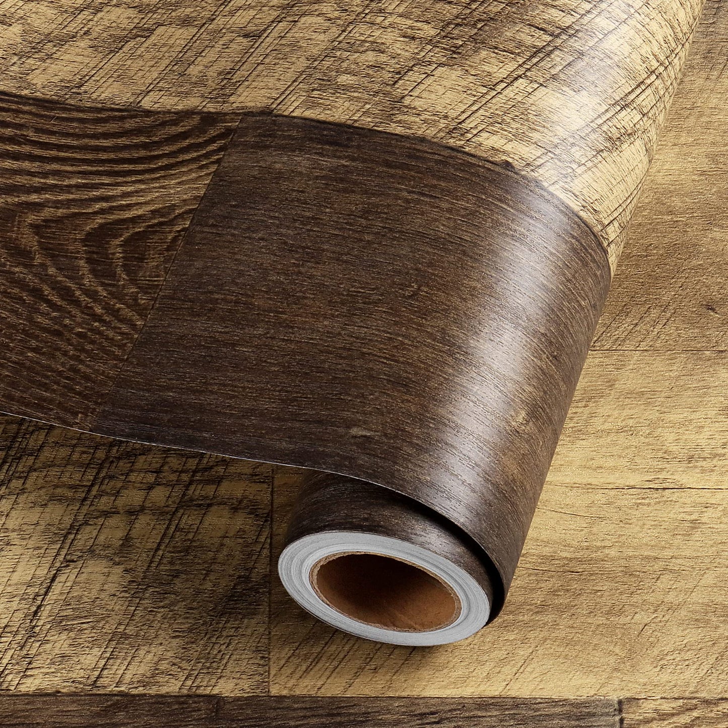 Livelynine Reclaimed Wood Vinyl Flooring Roll Waterproof Vinyl Plank Flooring Peel and Stick Wood Planks for Walls Kitchen Bathroom Floor Desk Countertop Covers Accent Wall Stick on Shiplap 15.8x78.8