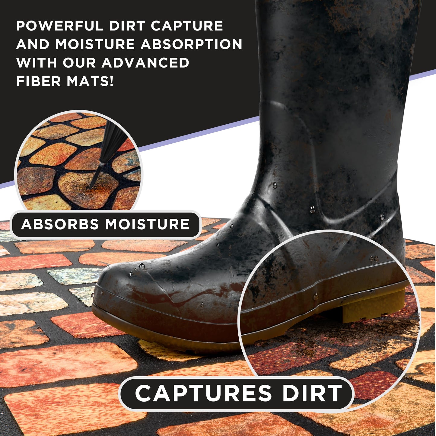 ubdyo Unique Design Door mat - Low Pile Front Doormat Outside Entrance for Efficient Dirt Trapping - All Weather Front Door Mat Indoor Entrance - Anti Slip Welcome Matt Outdoor - (36" x 24", Orange)
