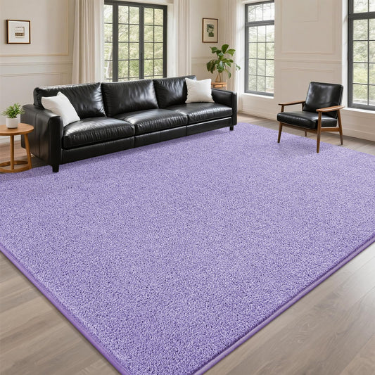 DweIke 4x6 Lavender Purple Rugs for Bedroom Living Room, Soft Fluffy Washable Low Pile Solid Color Rug, Non-Slip Throw Carpets for Kids Boys Girls Dorms Nursery Classroom Home Decor