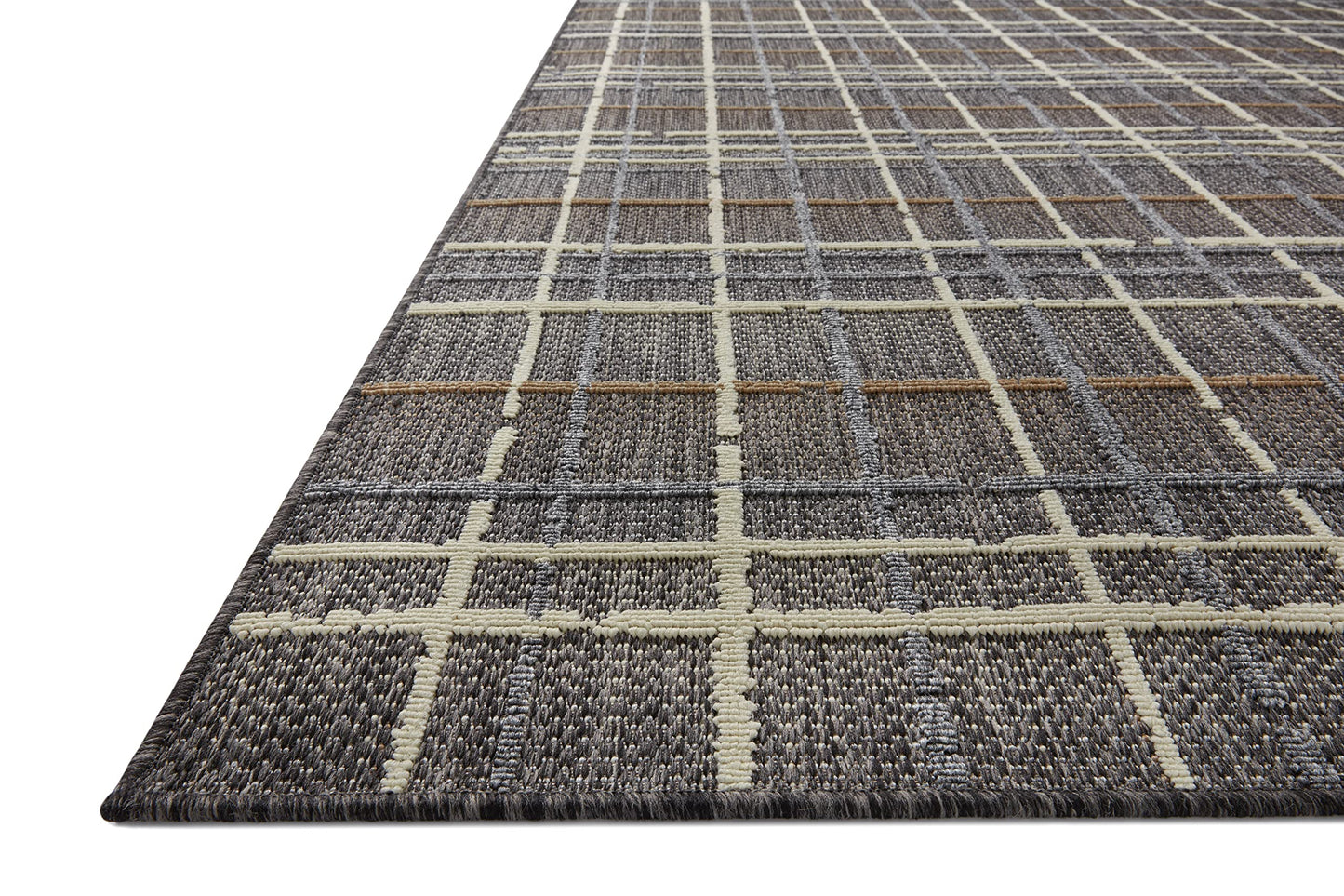 Loloi II Rainier Collection RAI-11 Indoor/Outdoor, Charcoal/Multi 5'-3" x 7'-7" Area Rug
