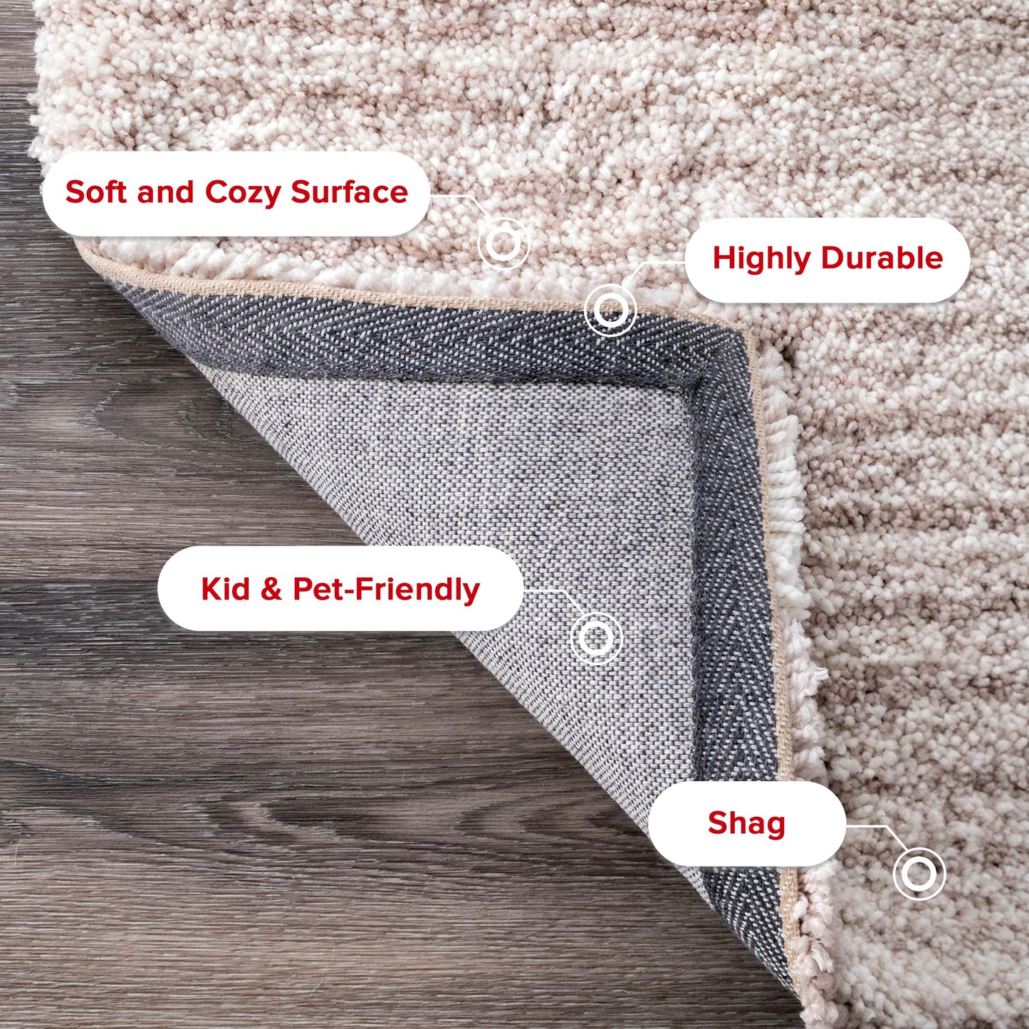 nuLOOM Drey Striped Shag Area Rug - 4x6 Shag Area Rug Casual Blue/Ivory Rugs for Living Room Bedroom Dining Room Nursery