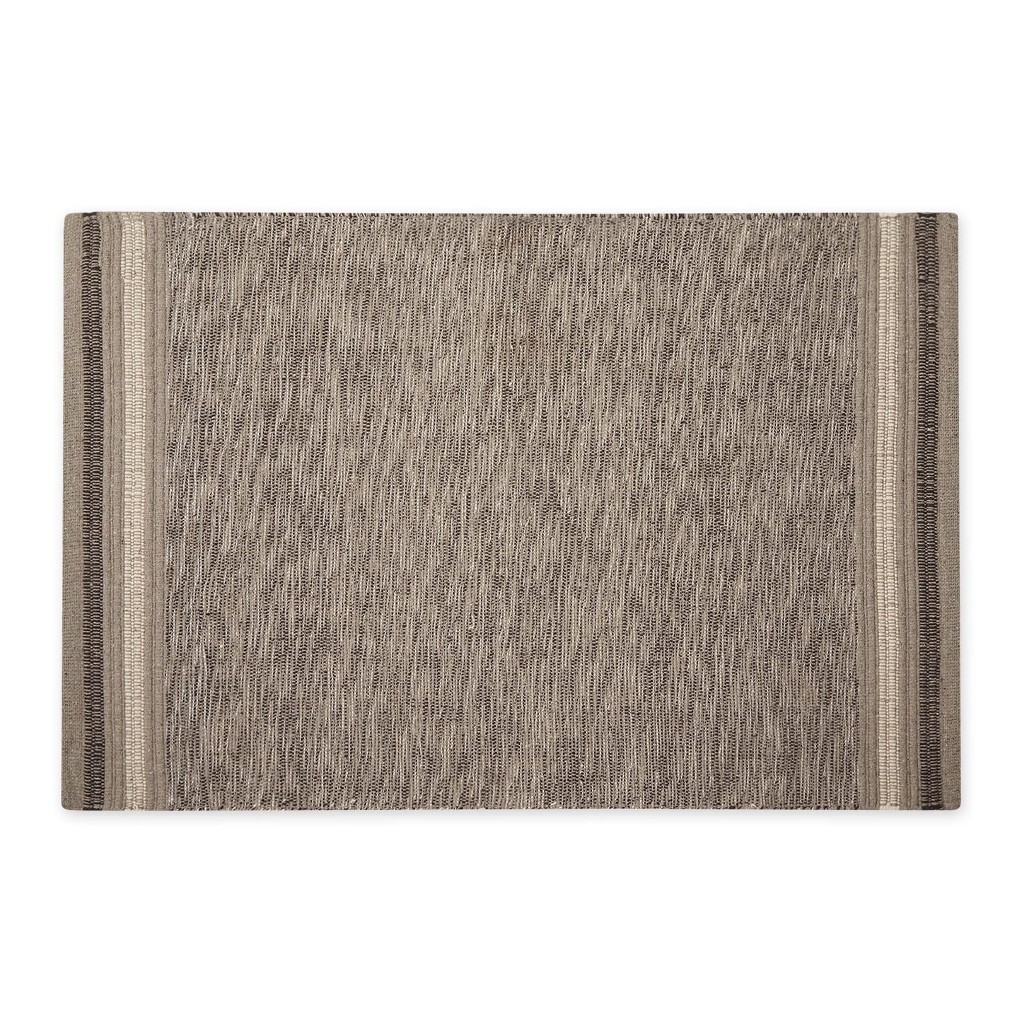 DII Variegated Recycled Yarn Modern Edge Stripe, 2x3', Stone