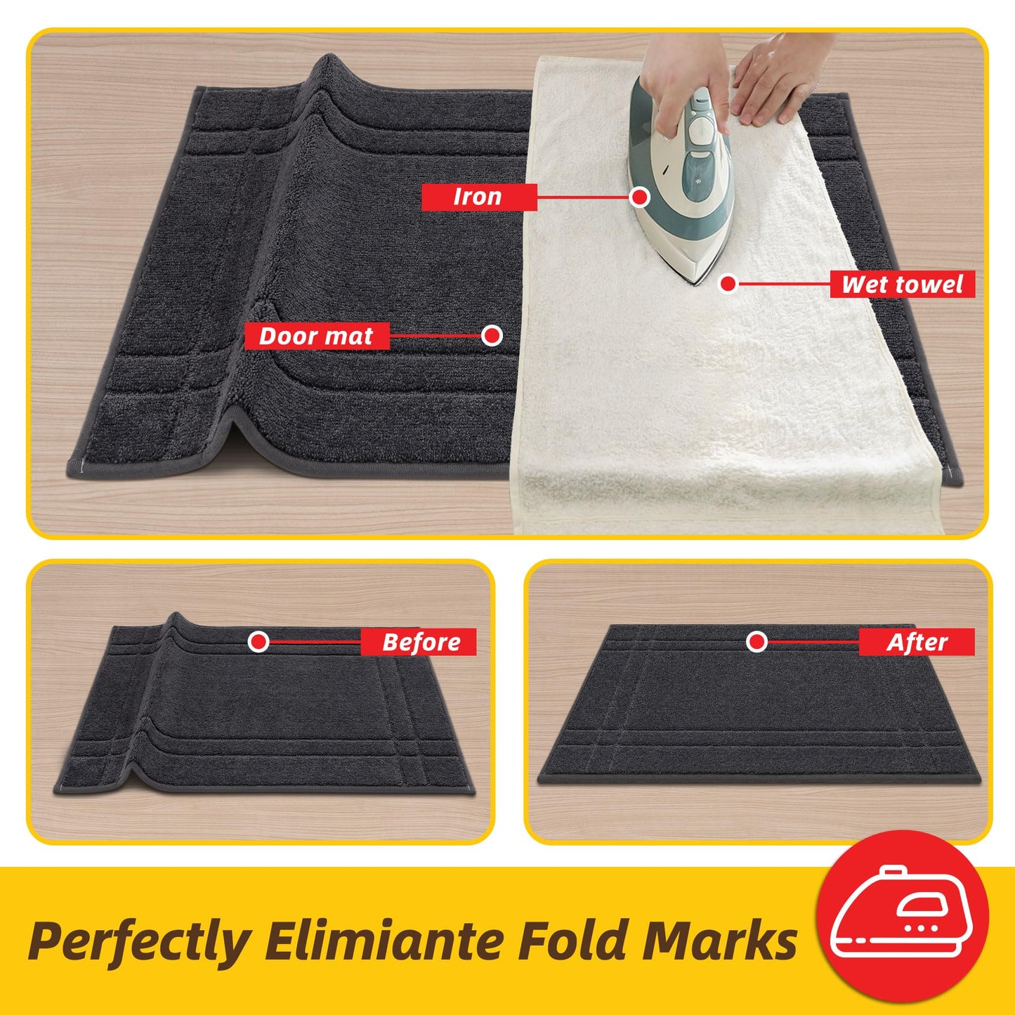 JSEI Entryway Rugs Doormat 20"x32", Non-Slip Dirt Trapper Door Mats Indoor, Washable Absorbent and Stain Resist Welcome Floor Mat for Front Door, Dog Door Mat, Dirty Wet Shoes & Paws, Dark Grey