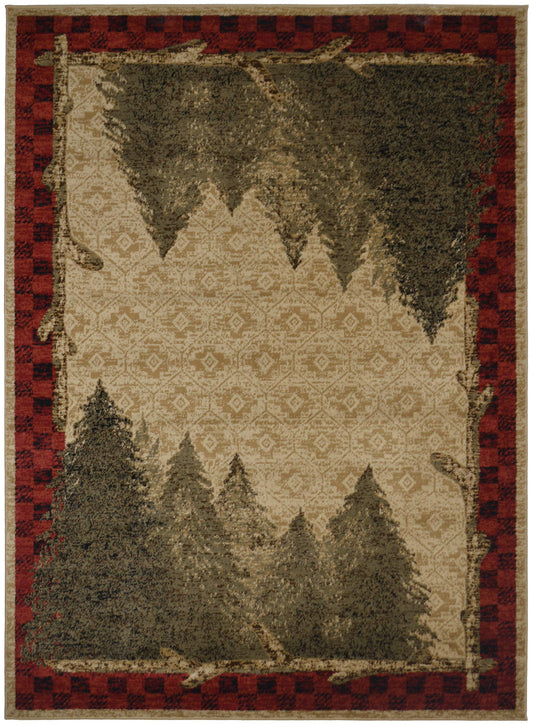 Mayberry Rug AD8342 5X8 AMER DEST Forest Area Rug 5'3"x7'3" Antique
