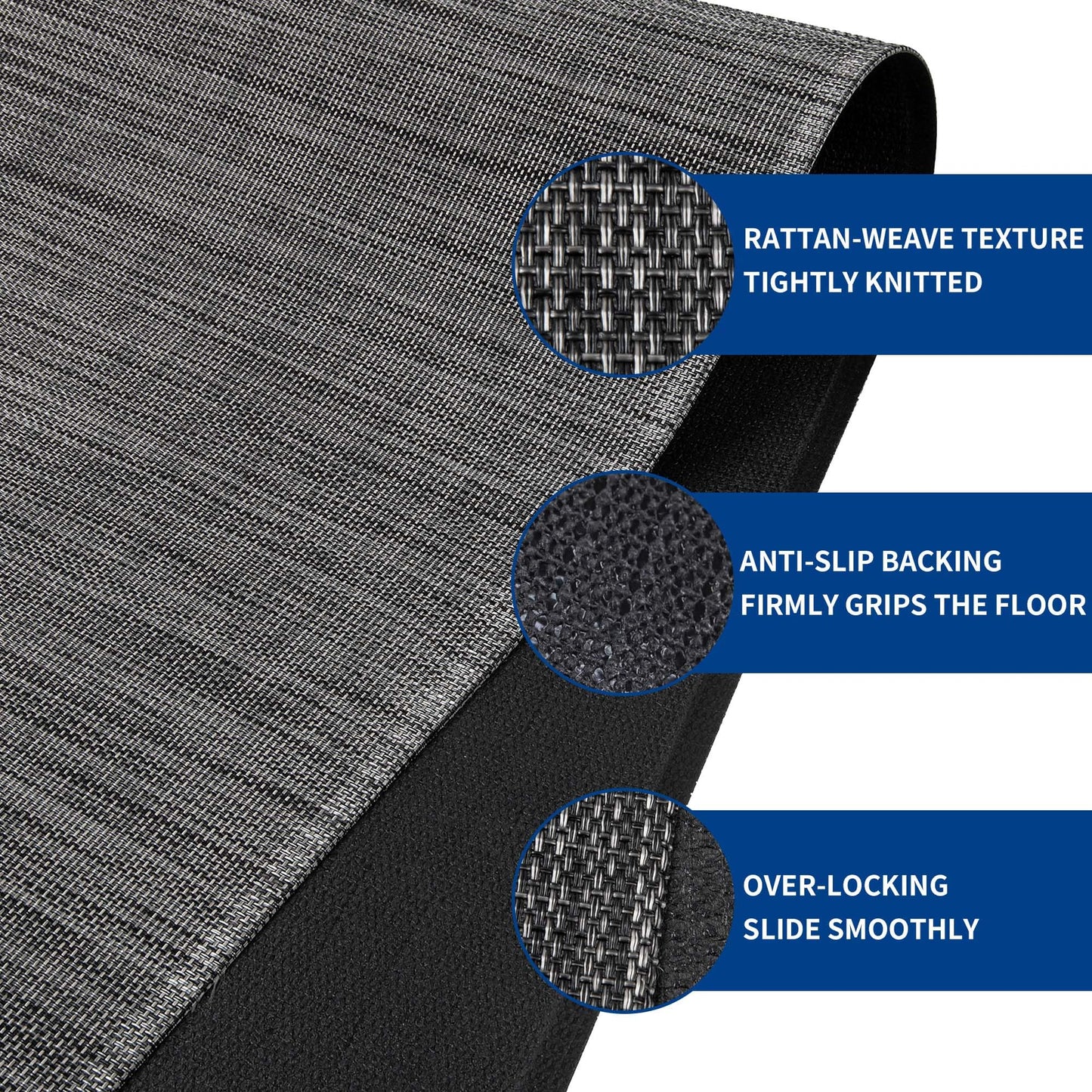 Naturei Office Chair Mat for Hardwood & Tile Floor, 30" x 48" Anti-Slip Desk Chair Mat, Easy Glide Floor Protector for Rolling Chairs, Floor Mat for Office Chair for Home Office (Dark Gery)
