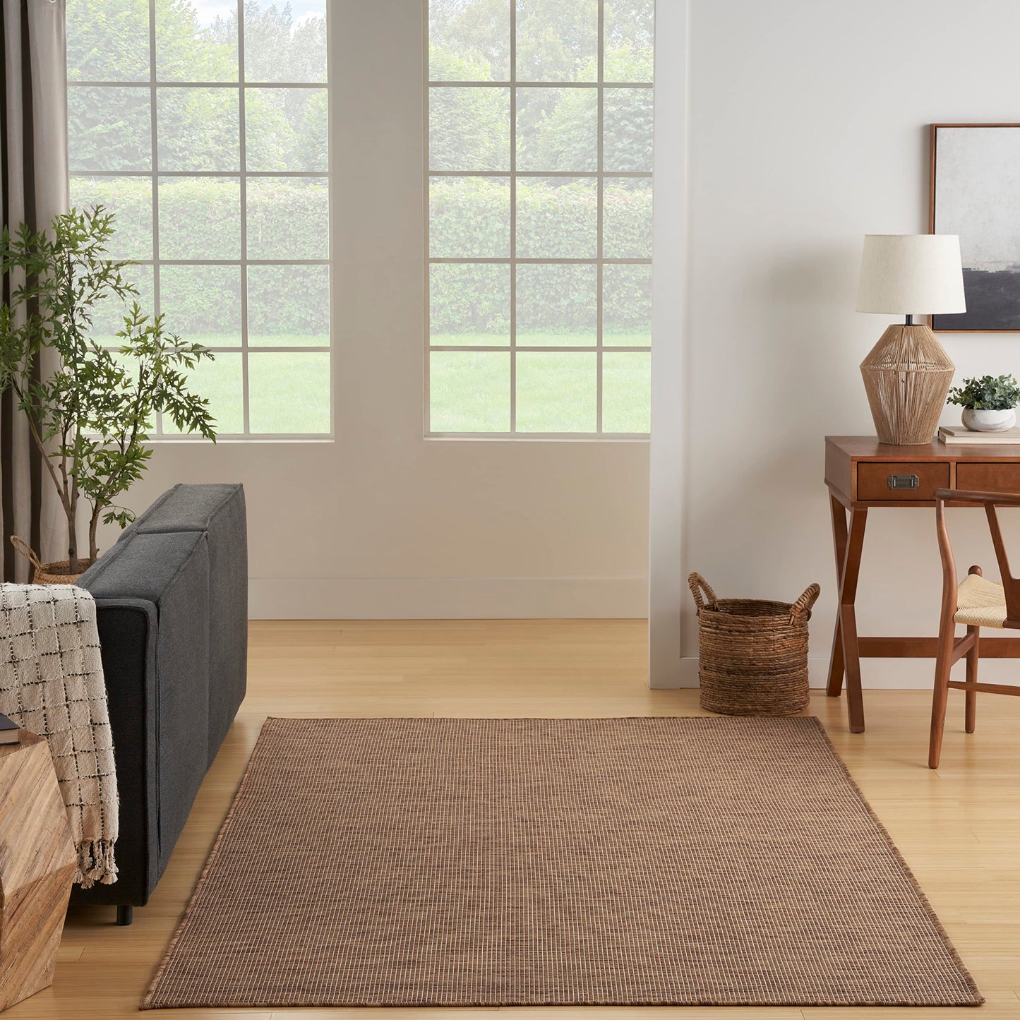 Nourison Home Positano Jute 4' x 6' Area Rug - Easy Clean, Non Shedding, Bed Room, Living Room, Dining Room, Kitchen (4' x 6')