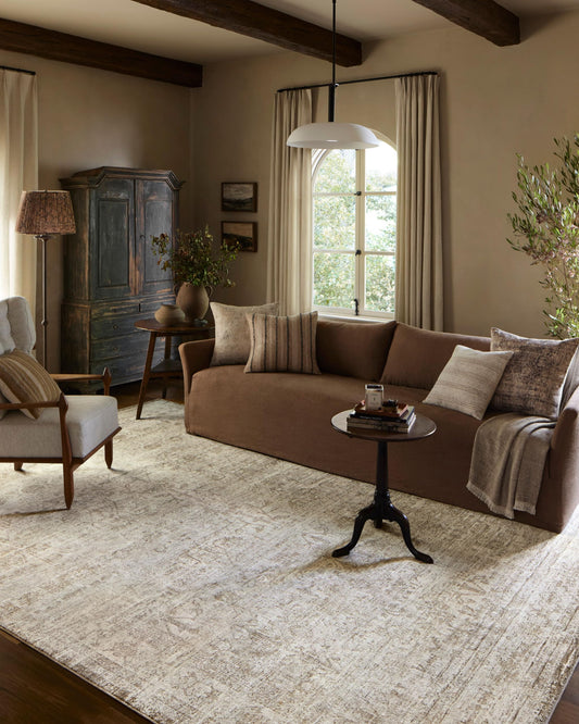 Loloi Amber Lewis Honora Collection HON-01 Ivory/Natural 6'-7" x 9'-2" Area Rug