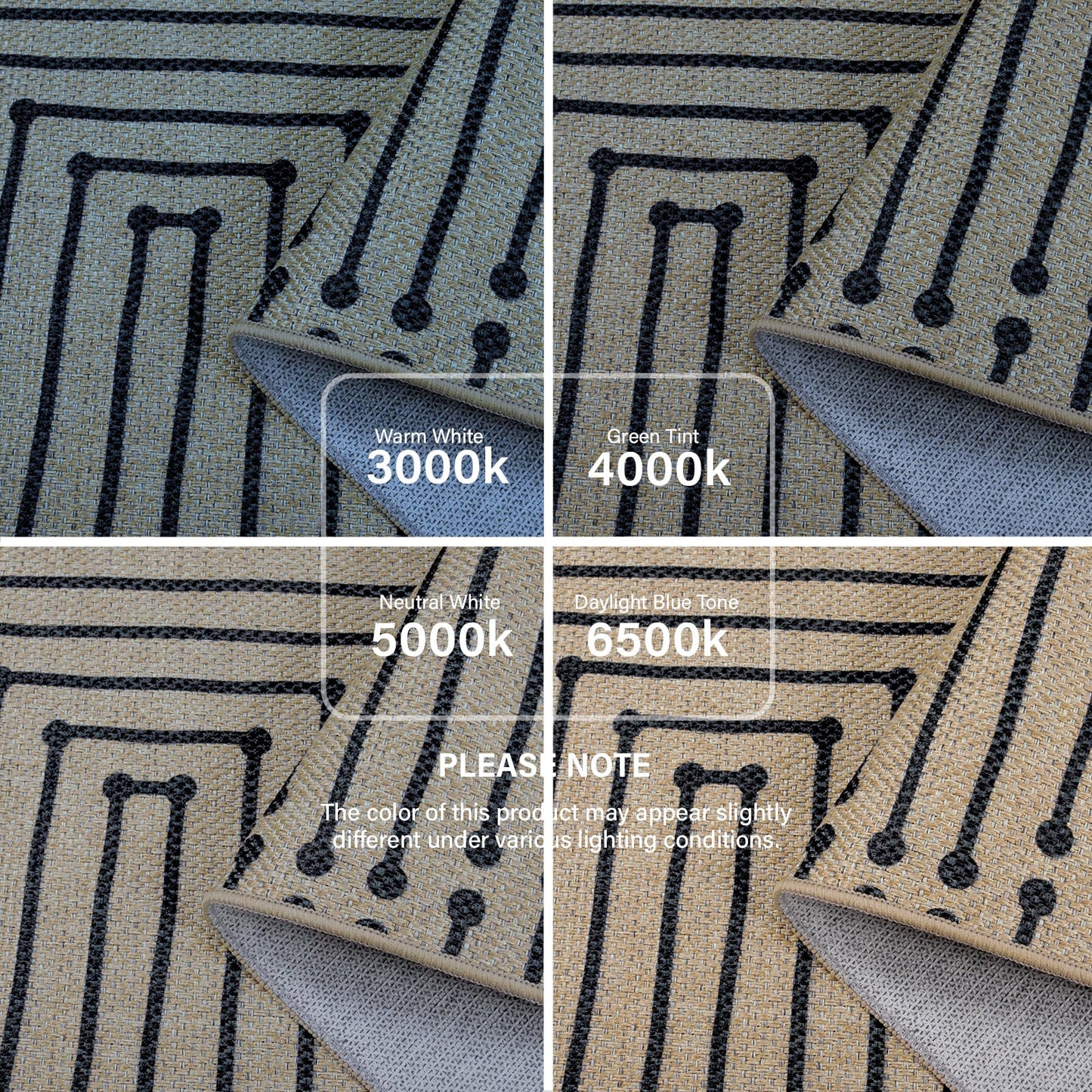 Lahome Boho 3x5 Washable Rugs for Entry, Easy Jute Indoor Outdoor Porch Rugs, Maze Lines Modern Throw Rug Non Slip Stain Resistant Door Mat for Bedroom Living Room Deck