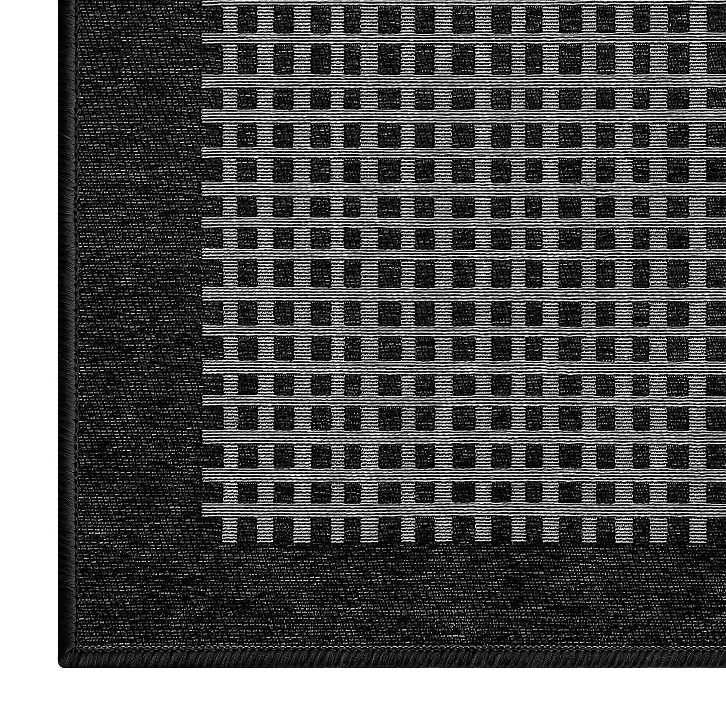 LUMI Inside Door Mat for Entry 17''x30'', Absorbent, Dirt Trapper, Low Profile Thin, Non Slip Mats with Rubber Backing, Ideal for Indoor, High Traffic, Garage, Entrance, Checkered Black