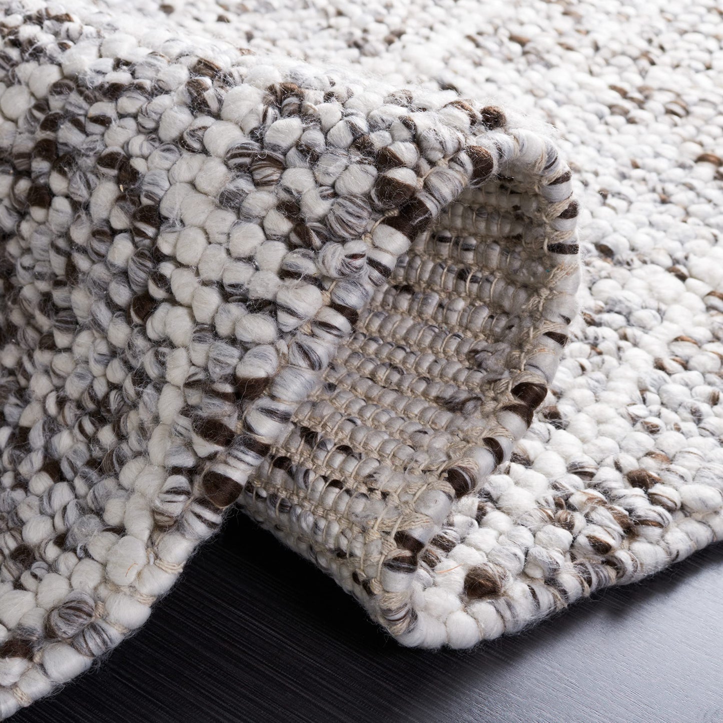 SAFAVIEH Natura Collection Area Rug - 6' x 9', Ivory & Stone, Handmade Moroccan Trellis Cotton, Ideal for High Traffic Areas in Living Room, Bedroom (NAT712A)