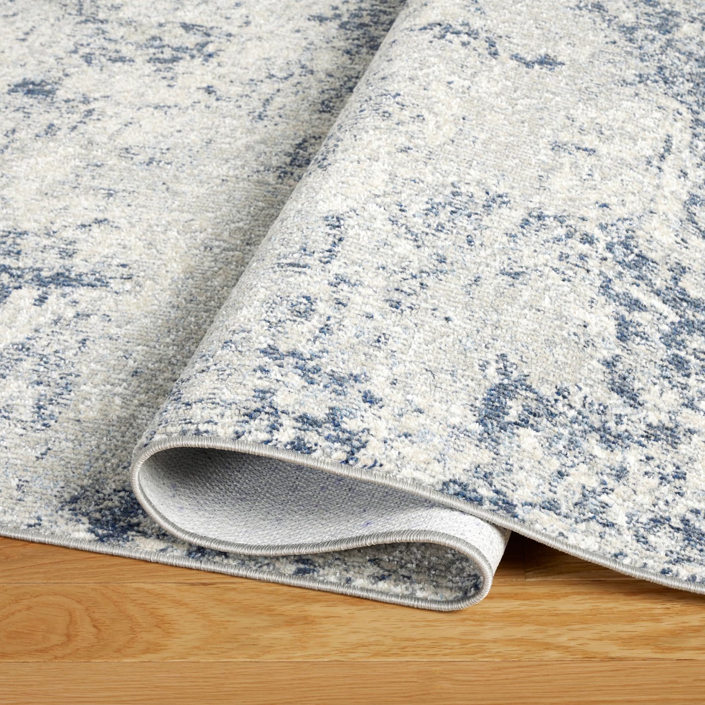 Town & Country Everyday Rein Abstract Cloud Everwash® Washable Area Rug with Non-Slip Backing, Pet Friendly Rug, Blue/Grey, 7'10"x10'2"