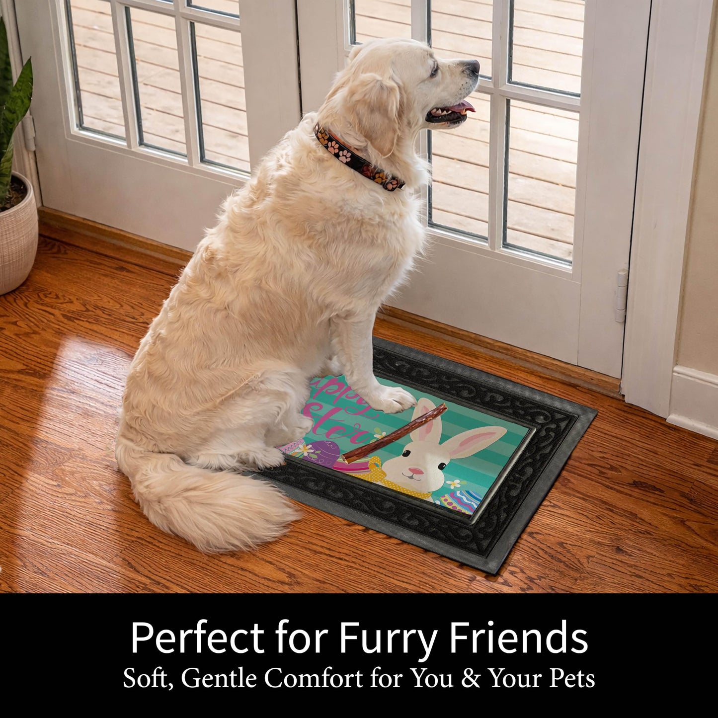 Evergreen Sassafras Easter Bunny Switch Mat Inserts, Interchangeable Front Door Mat Outdoor Entrance, Indoor Door Mats for Entryway, 22 x 10 Inches Sassafras Doormat Inserts