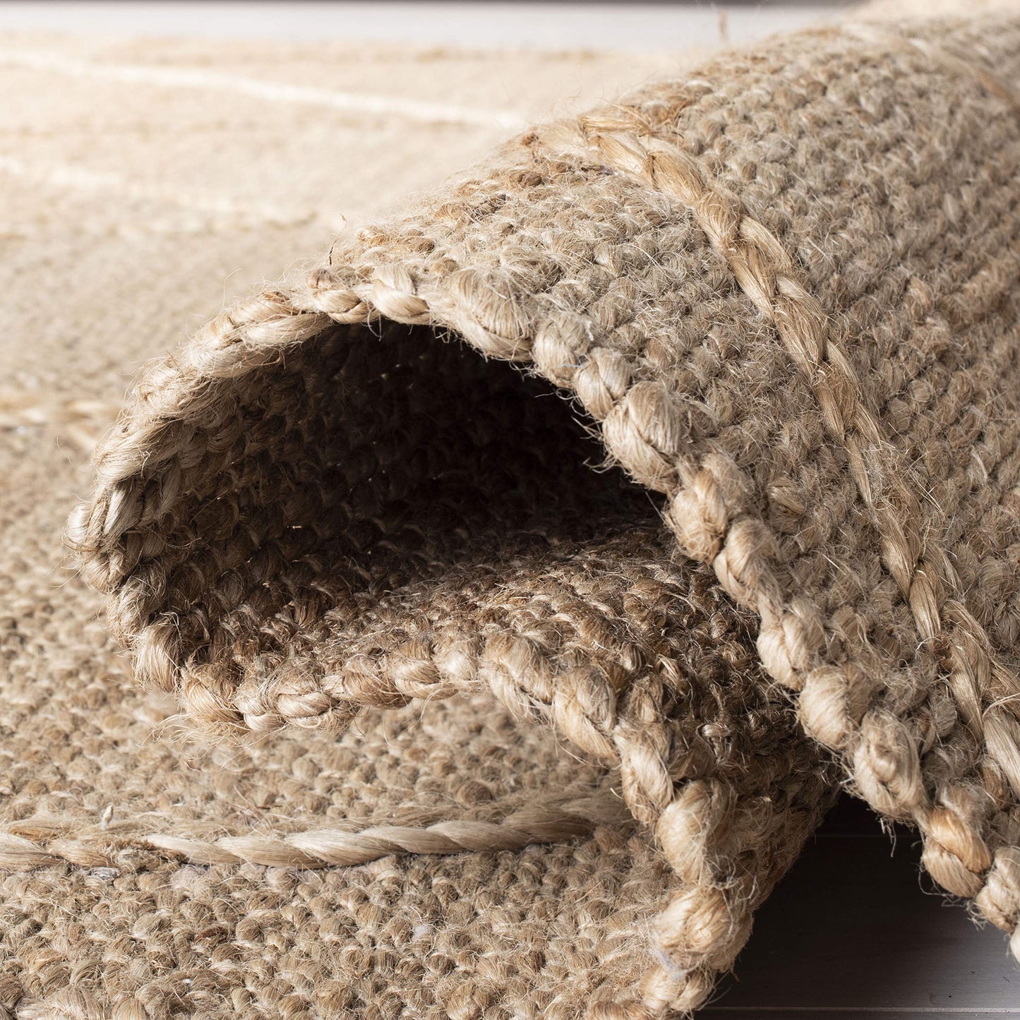 SAFAVIEH Natural Fiber Collection Area Rug - 6' x 9', Natural, Farmhouse Rustic Moroccan Trellis Braided Tassel Jute Design, Ideal for High Traffic Areas in Living Room, Bedroom (NF107B)