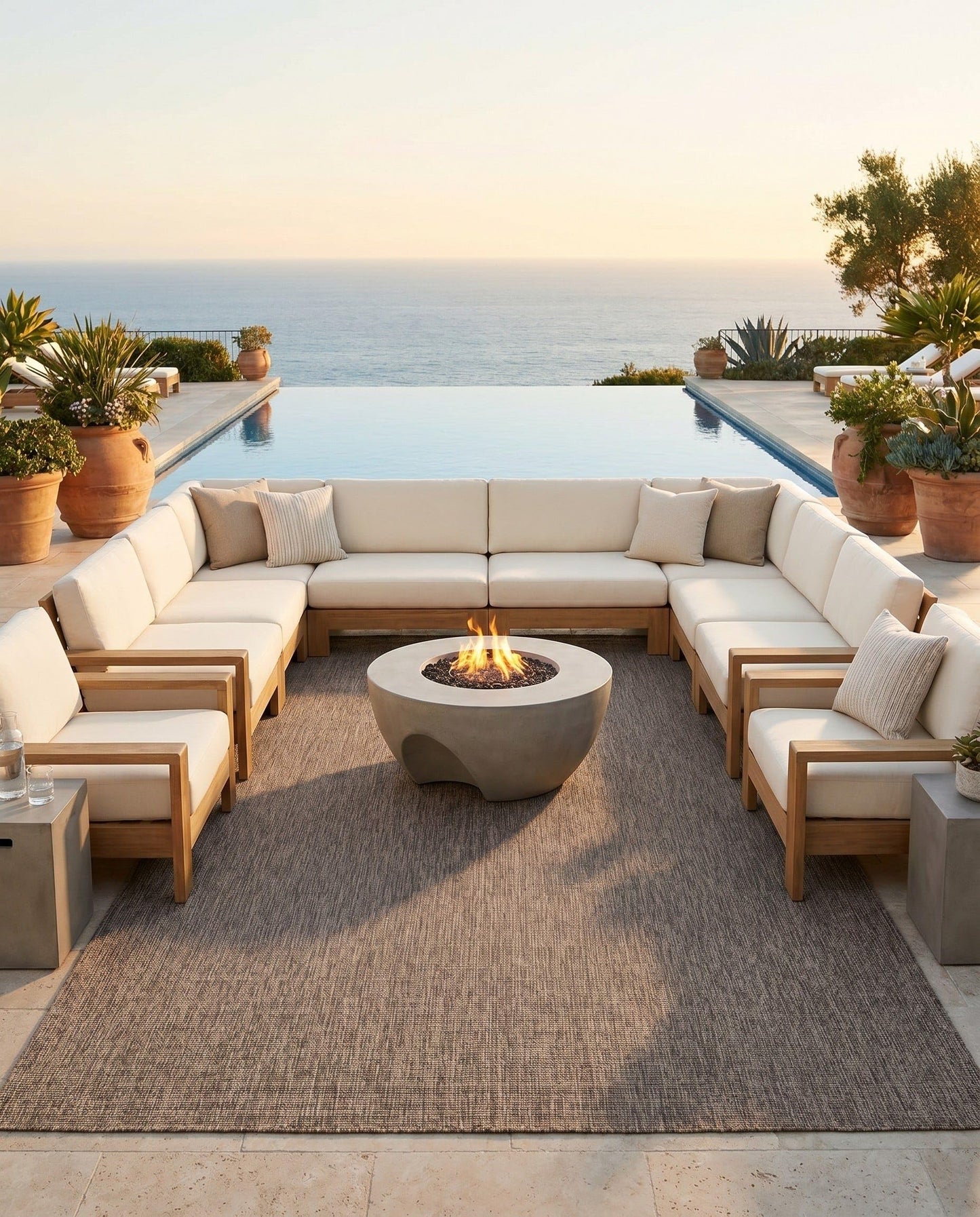 Rugs.com - Outdoor Solid Rug – 10' x 14' 1 Light Brown Indoor/Outdoor Rug – Durable for Patios, Decks, and Porches