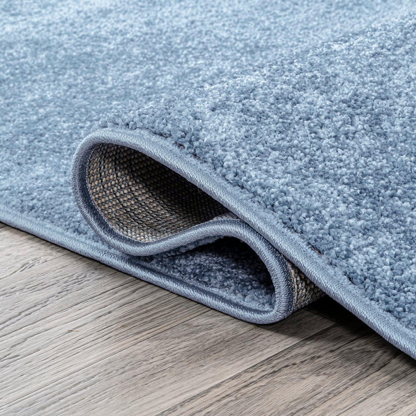 JONATHAN Y Haze Solid Low-Pile Classic Blue 7x7 Square Indoor Area Rug, Coastal,Bohemian,Minimalist,Classic, Easy-Cleaning for Living Room,Bedroom,Kitchen,Pet Friendly,Non-Shedding (SEU100F-7SQ)