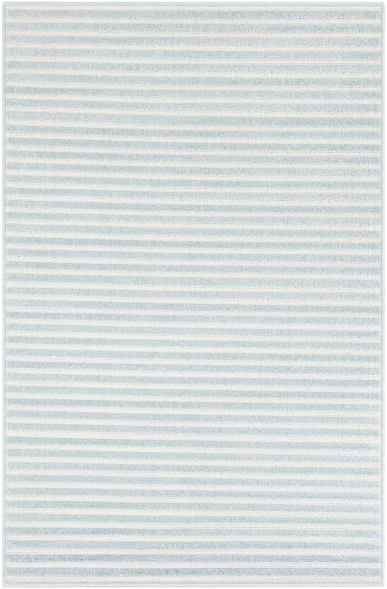 Rugs.com Sabrina Soto Outdoor Collection Rug – 4x6 Light Blue Medium-Pile Rug Perfect for Entryways, Kitchens, Breakfast Nooks, Accent Pieces
