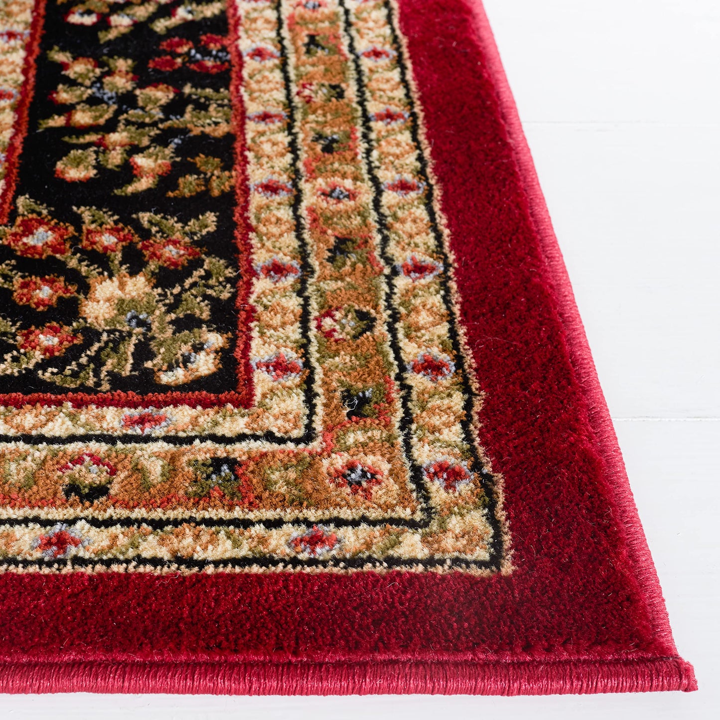 SAFAVIEH Area Rug 4x6 - Lyndhurst Collection - Red & Black, Traditional Oriental Design, Non-Shedding & Easy to Clean, Ideal for Living Room, Bedroom, Dining Space (LNH331B)